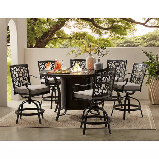 Hastings High Fire Dining Set with Sunbrella Fabric
