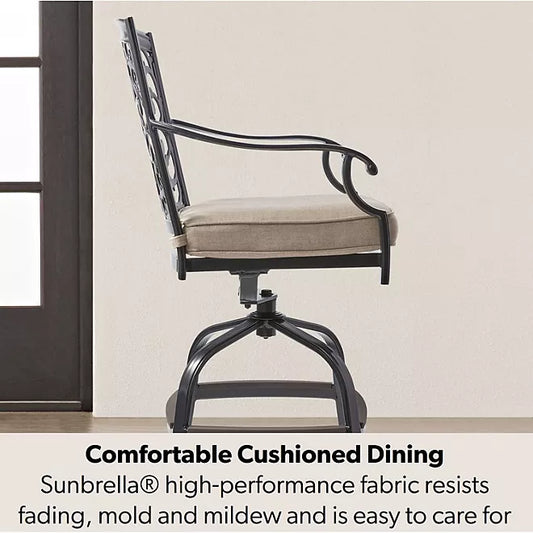 Hastings High Fire Dining Set with Sunbrella Fabric
