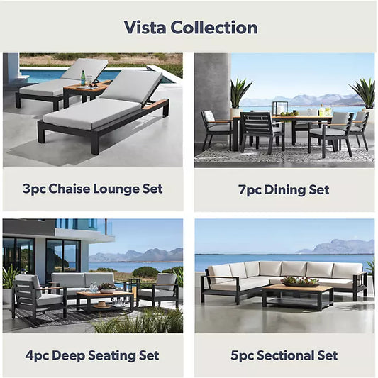 Vista Chaise Lounge Set with Sunbrella Fabric