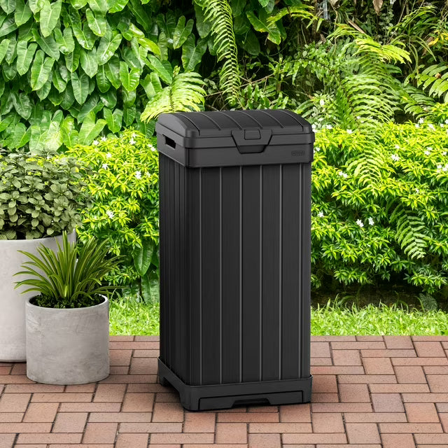Outdoor Trash Can Graphite Gray