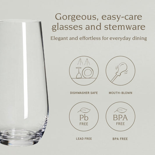 Stemless Drinking Glasses, Set of 4