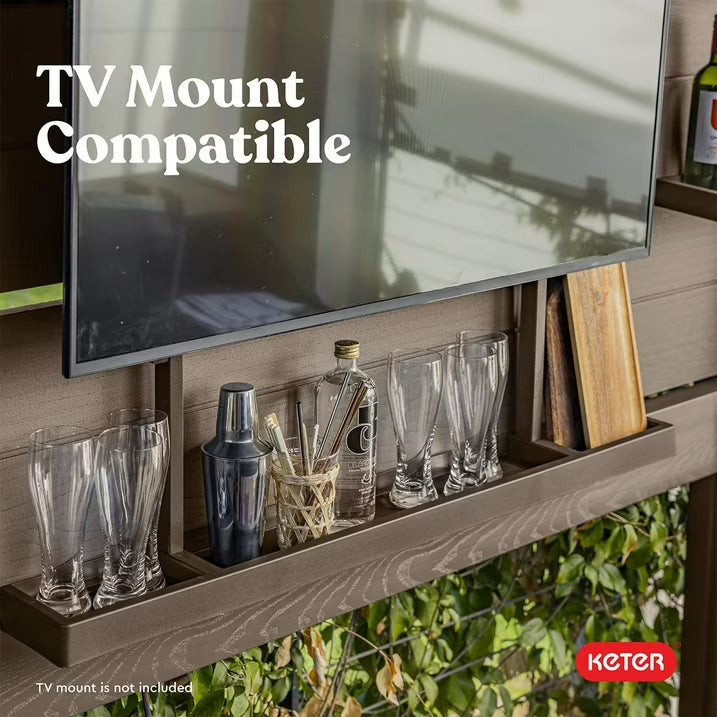 Keter 11' x 7' Signature Collection Resin Outdoor Bar Pine Gazebo