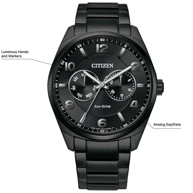Citizen Eco-Drive Classic Black Ion-Plated Stainless Steel Watch