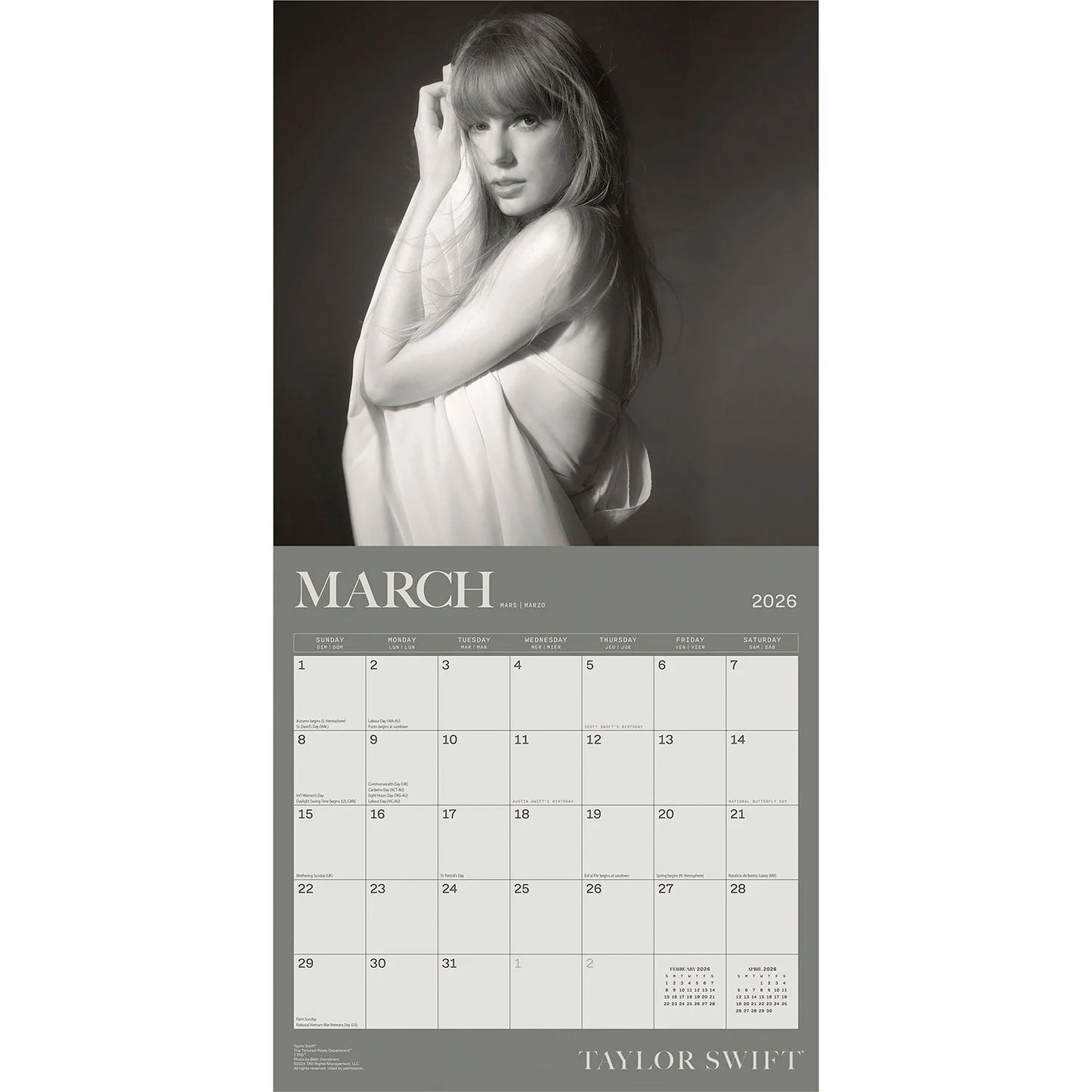 Taylor Swift Official 2026 Plastic-Free Wall Calendar