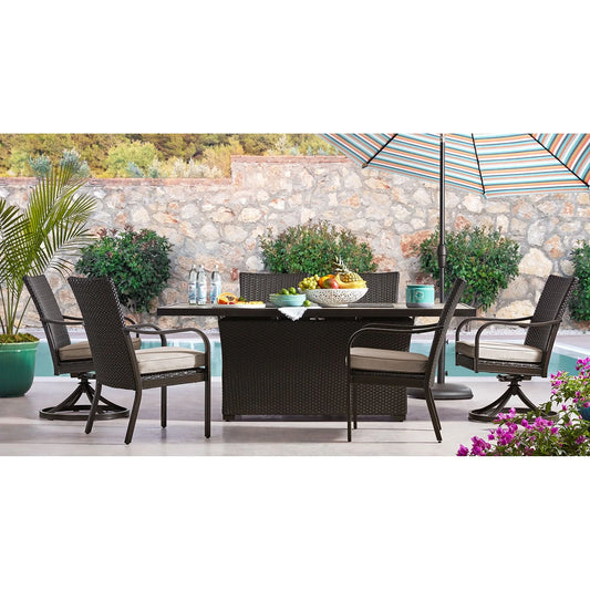 Heritage Fire Dining Set with Sunbrella Fabric, 7pc