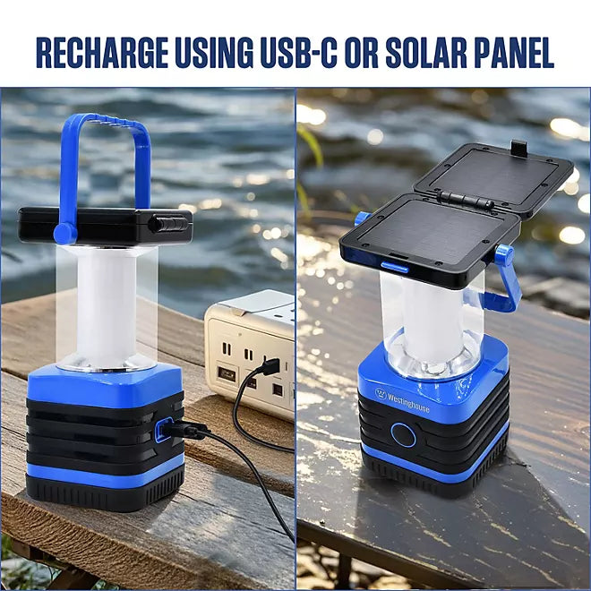 Westinghouse Solar Rechargeable LED Portable Lanterns – 2-Pack, 1000 Lumens