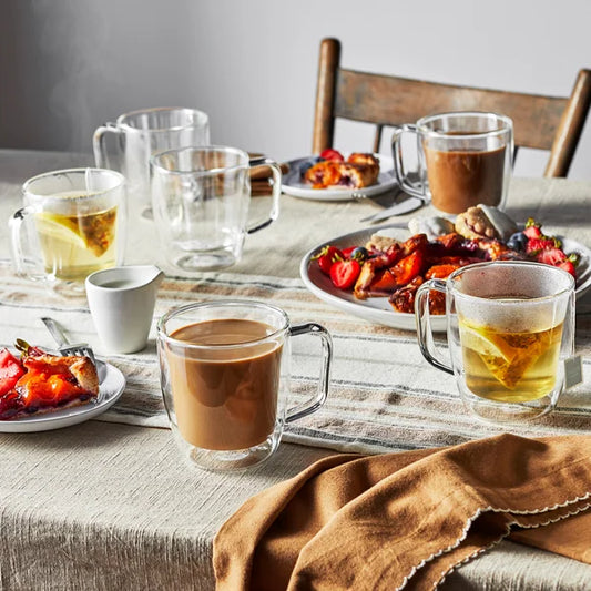 J.A. Henckels 6-piece Double Wall Glass Mug Set