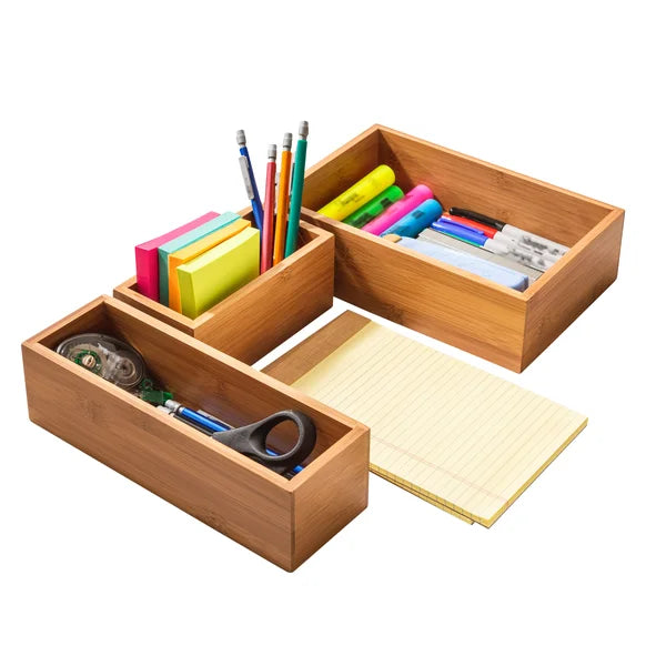 Classics 10-piece Bamboo Storage Box Organizer Set