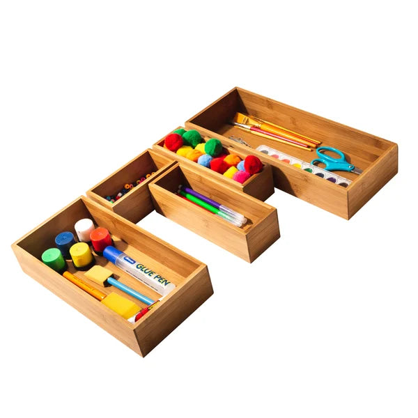 Classics 10-piece Bamboo Storage Box Organizer Set