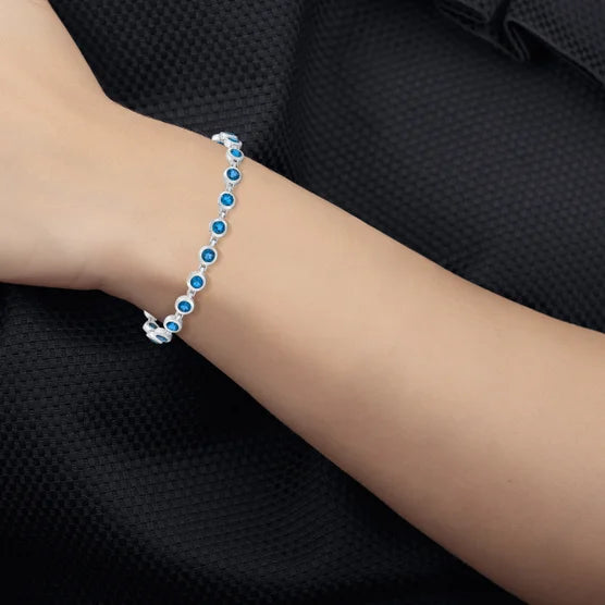 London Blue Topaz 14kt White Gold Bracelet
