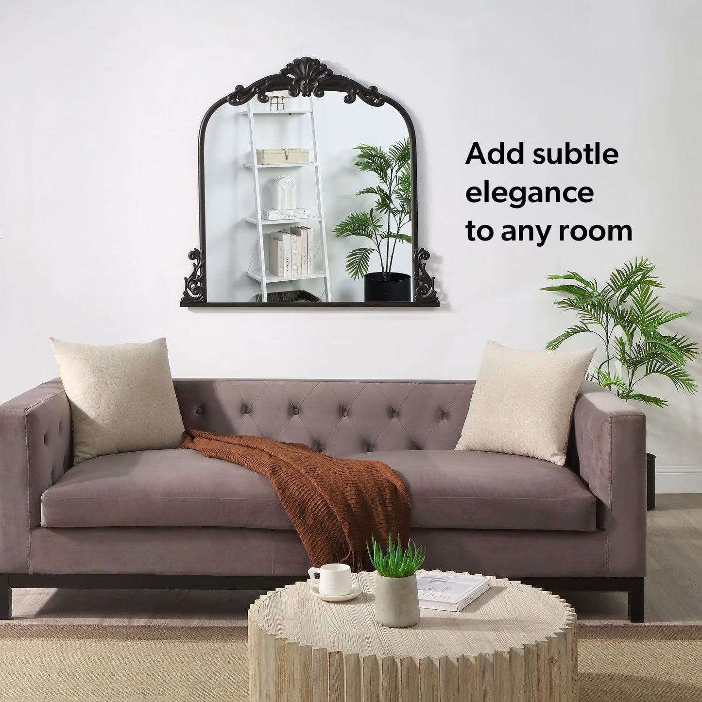 Filigree Wall Mirror, Black