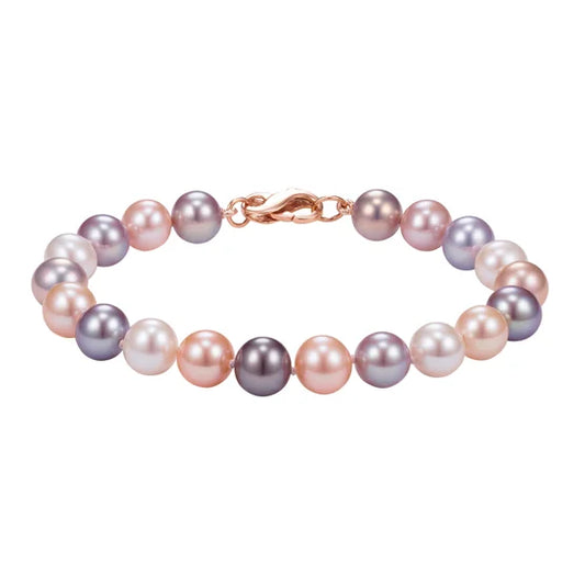 Multi-pink Pearl Bracelet With 14kt Rose Gold Clasp