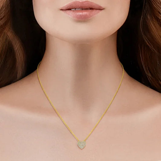 0.28 ctw VS2 Clarity, I Color Diamond 14kt Yellow Gold Heart Pendant