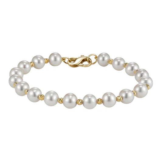 Pearl Bracelet with 14kt Yellow Gold Clasp