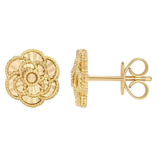 14kt Yellow Gold Rose Stud Earrings