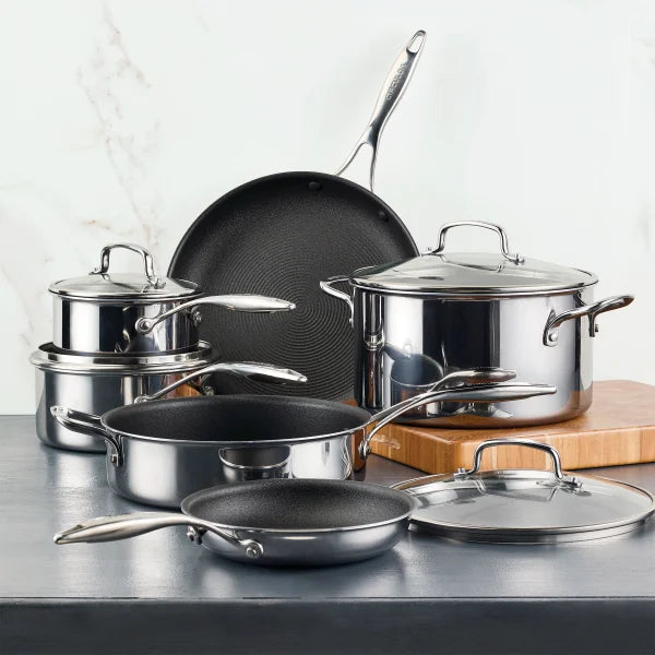 Circulon C1 Series Clad Stainless Steel with ScratchDefense Non-Stick Cookware Set, 10-piece