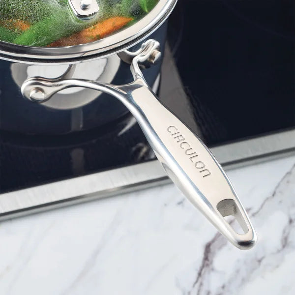 Circulon C1 Series Clad Stainless Steel with ScratchDefense Non-Stick Cookware Set, 10-piece