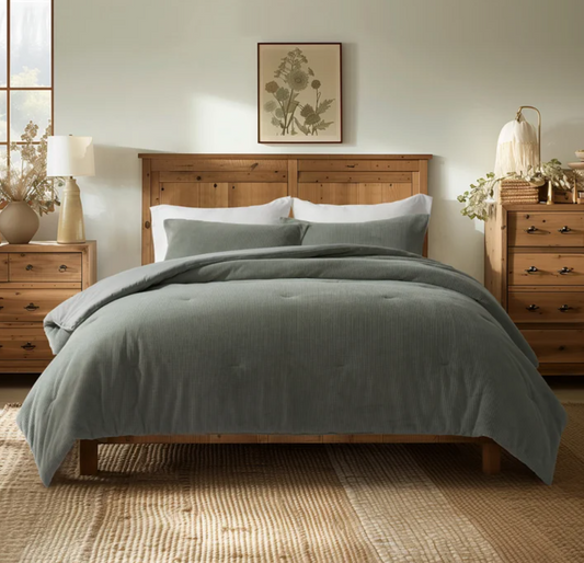 Evergrace Mini Waffle Plush Comforter 3-piece Set