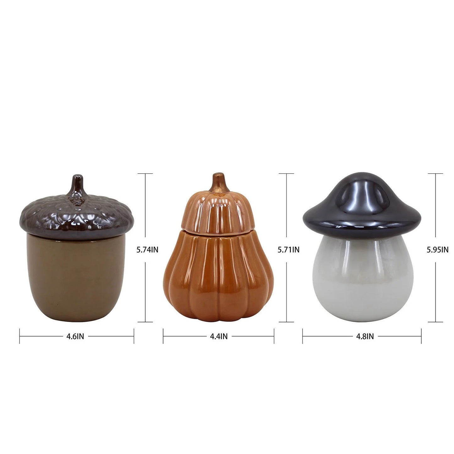 Decorative Ceramic, Harvest Candles, 3 pk, 10 oz