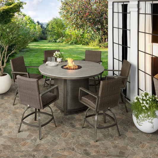 7-piece Fire Outdoor Dining Set