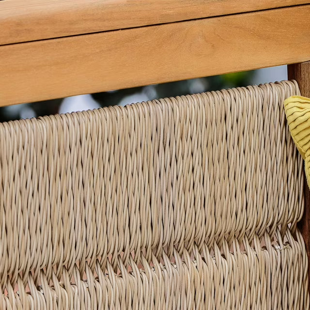 Salinas Teak Wicker Porch Swing
