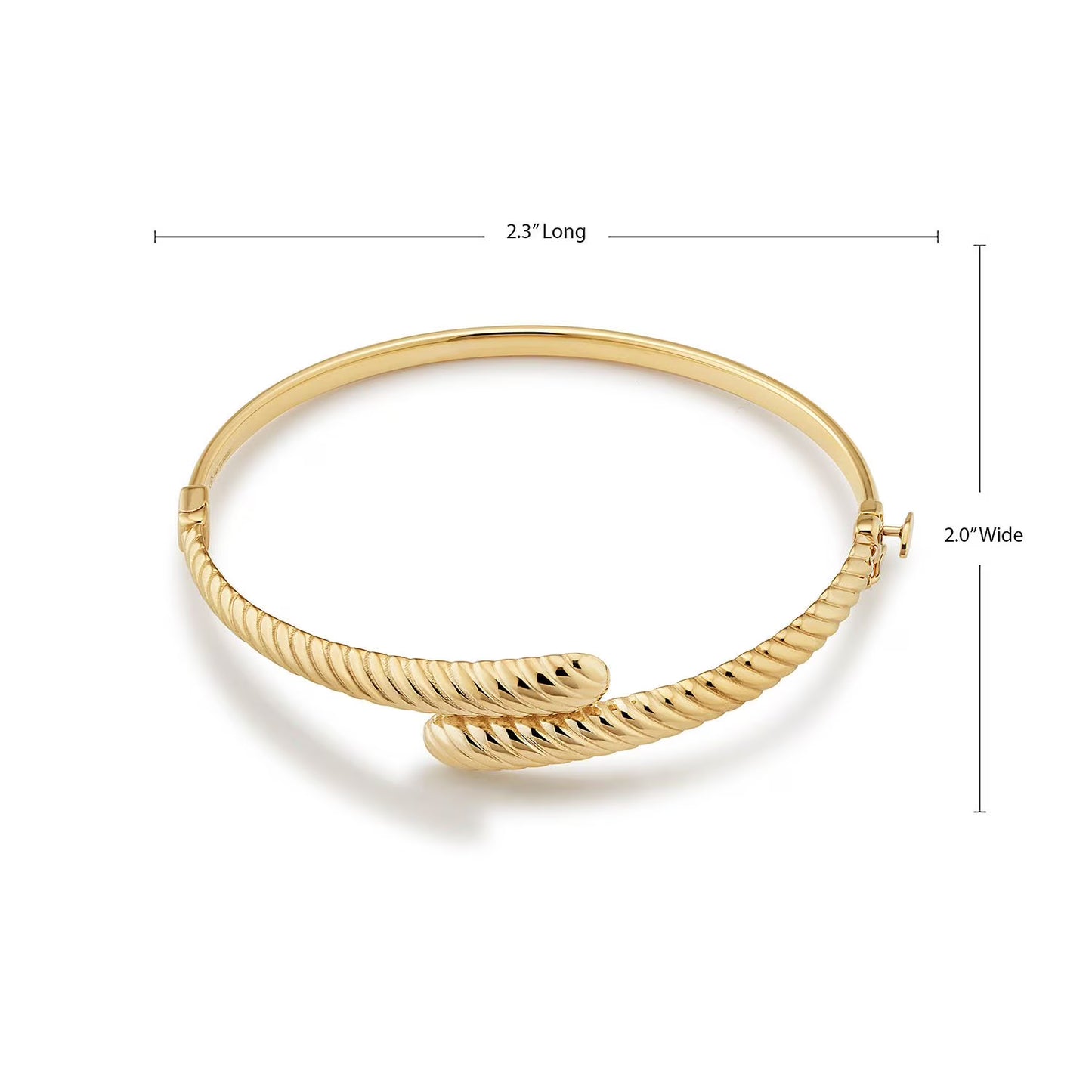Twist Bypass Bangle Bracelet in 14K Gold