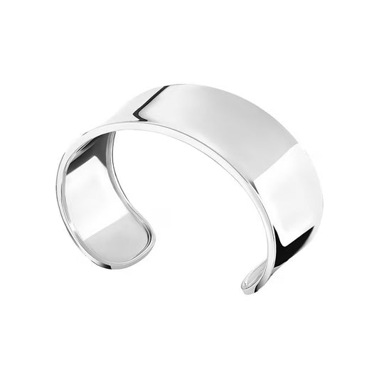 High Polish Cuff Bangle Bracelet in Sterling Silver
