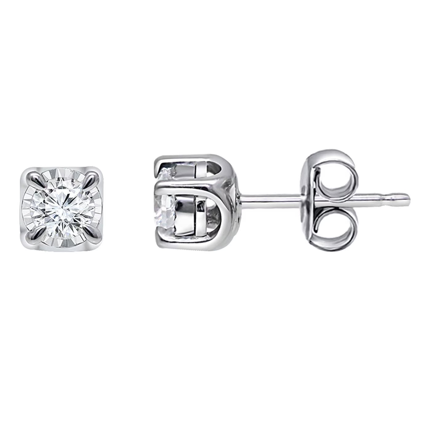 0.13 CT. T.W. Round Cut Diamond Stud Earrings in 14K Gold