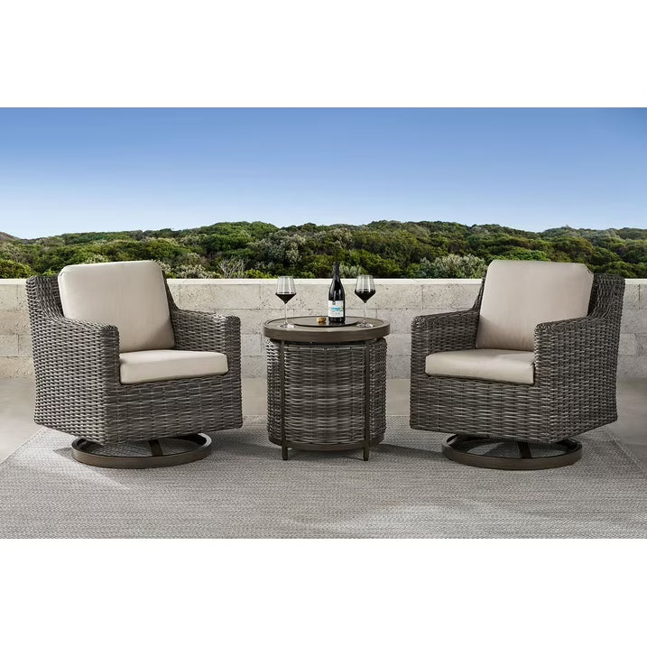 Breck Patio Fire Chat Set with Sunbrella Fabric
