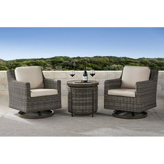 Breck Patio Fire Chat Set with Sunbrella Fabric