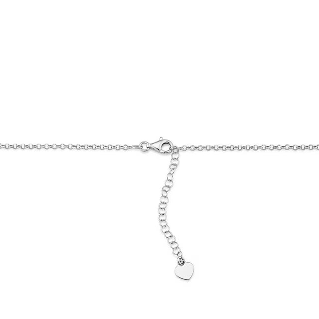 Rhodium Plated Adjustable Bow Necklace in Sterling Silver
