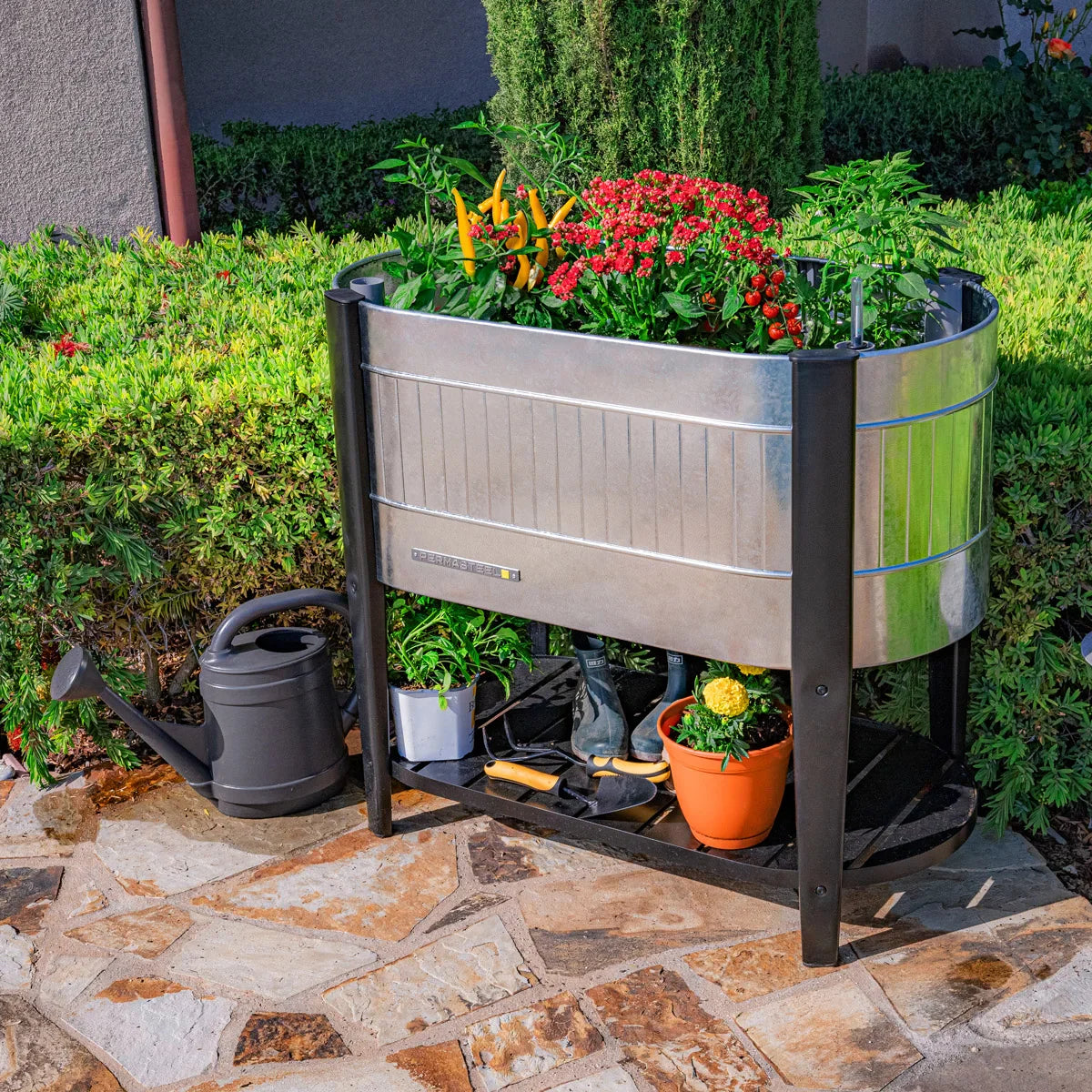 Permasteel Galvanized Steel Elevated Garden Bed with EnGrow TrueSoil Technology