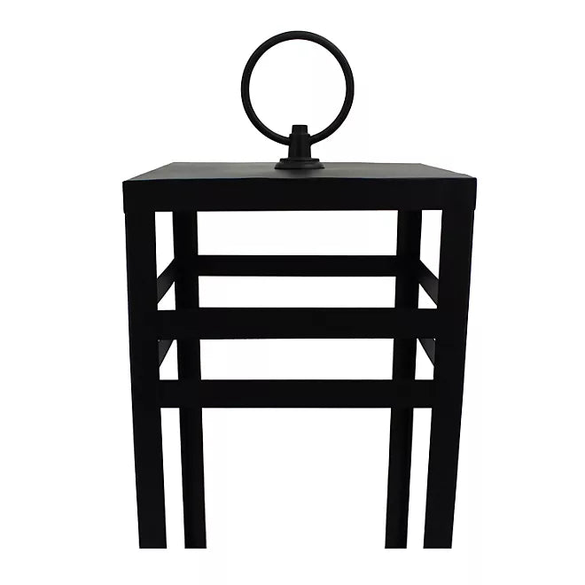 Becki Owens Pillar Black Lantern (28") with LED Flameless Candle