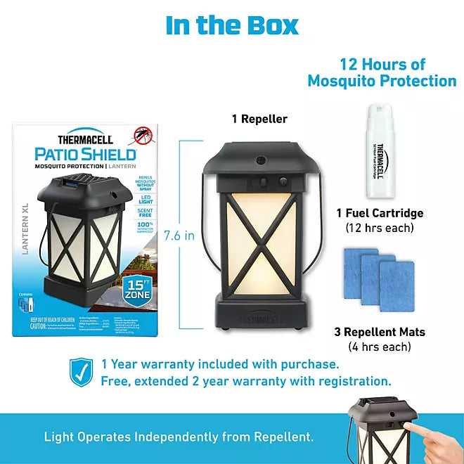 Thermacell Cambridge Mosquito Repellent Lantern with 12-Hour Refill