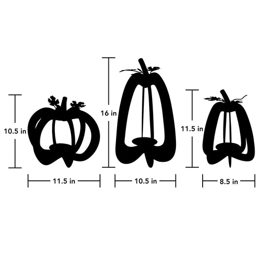 BURTON Orange Set of 3 Pumpkin Candleholders