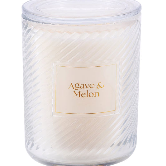 3-Wick Ribbed Glass Candle, 28 oz.