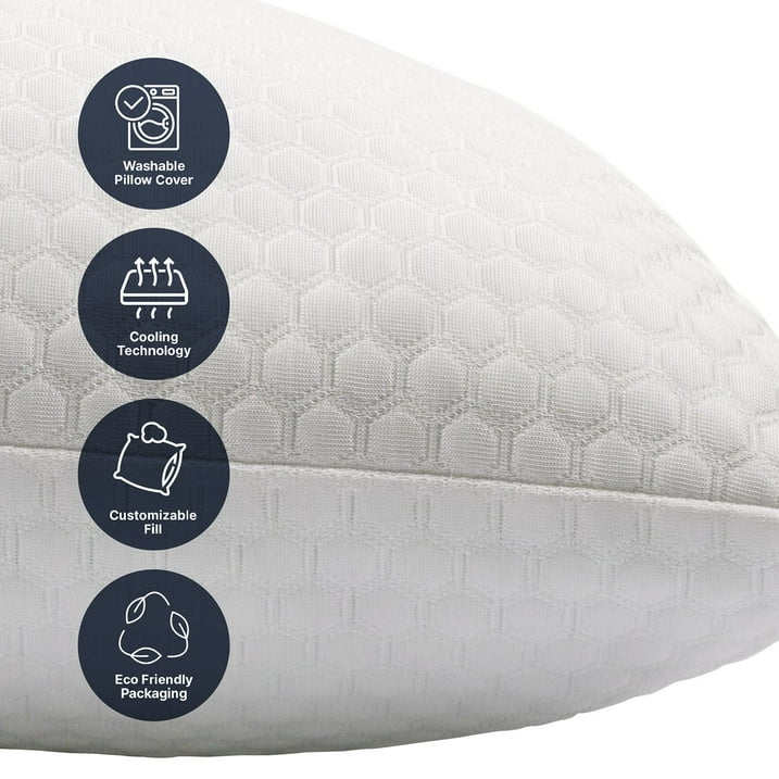 GhostBed 2-Pack Shredded Memory Foam Pillow, Assorted Sizes