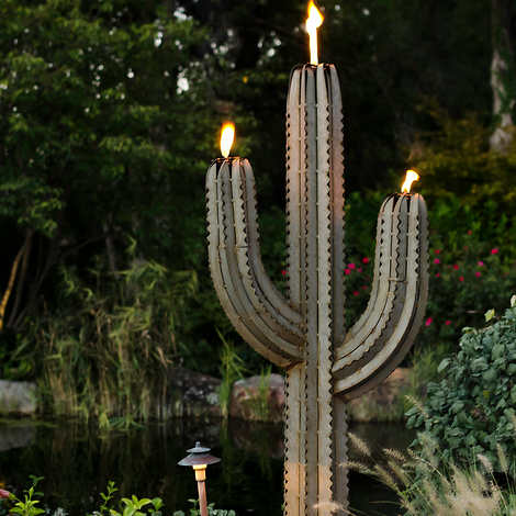 5' Cactus Torch Sculpture