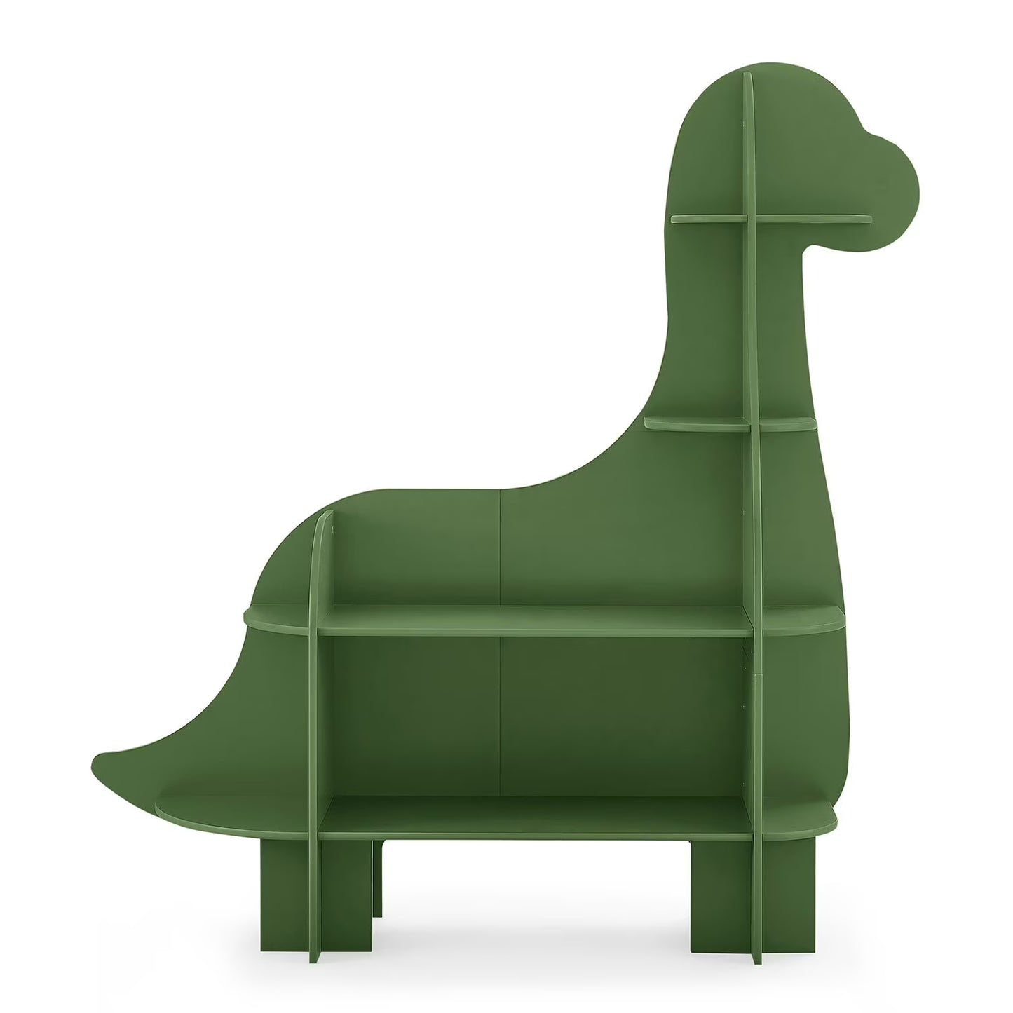 Children Dinosaur Shaped Bookcase, Green