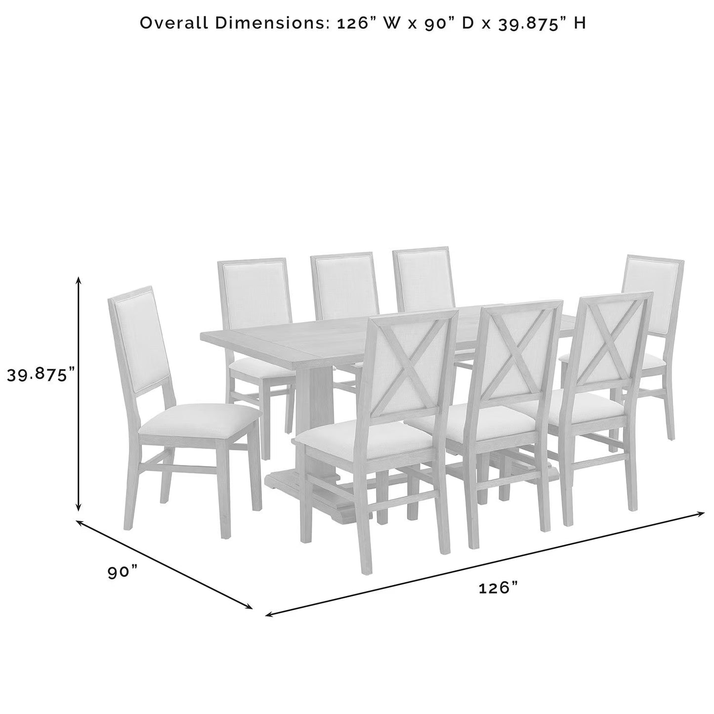 Joanna 9-Piece Dining Set, Rustic Brown