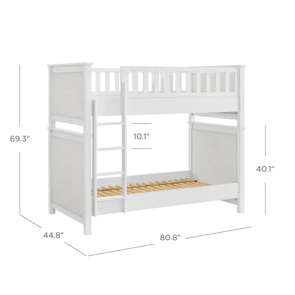 Twin Over Twin Upholstered Bunk Bed