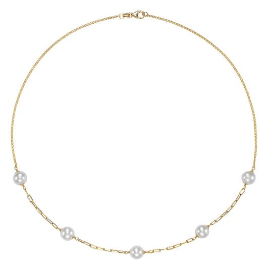 Freshwater Cultured 8-8.5mm Pearl 14kt Yellow Gold Necklace