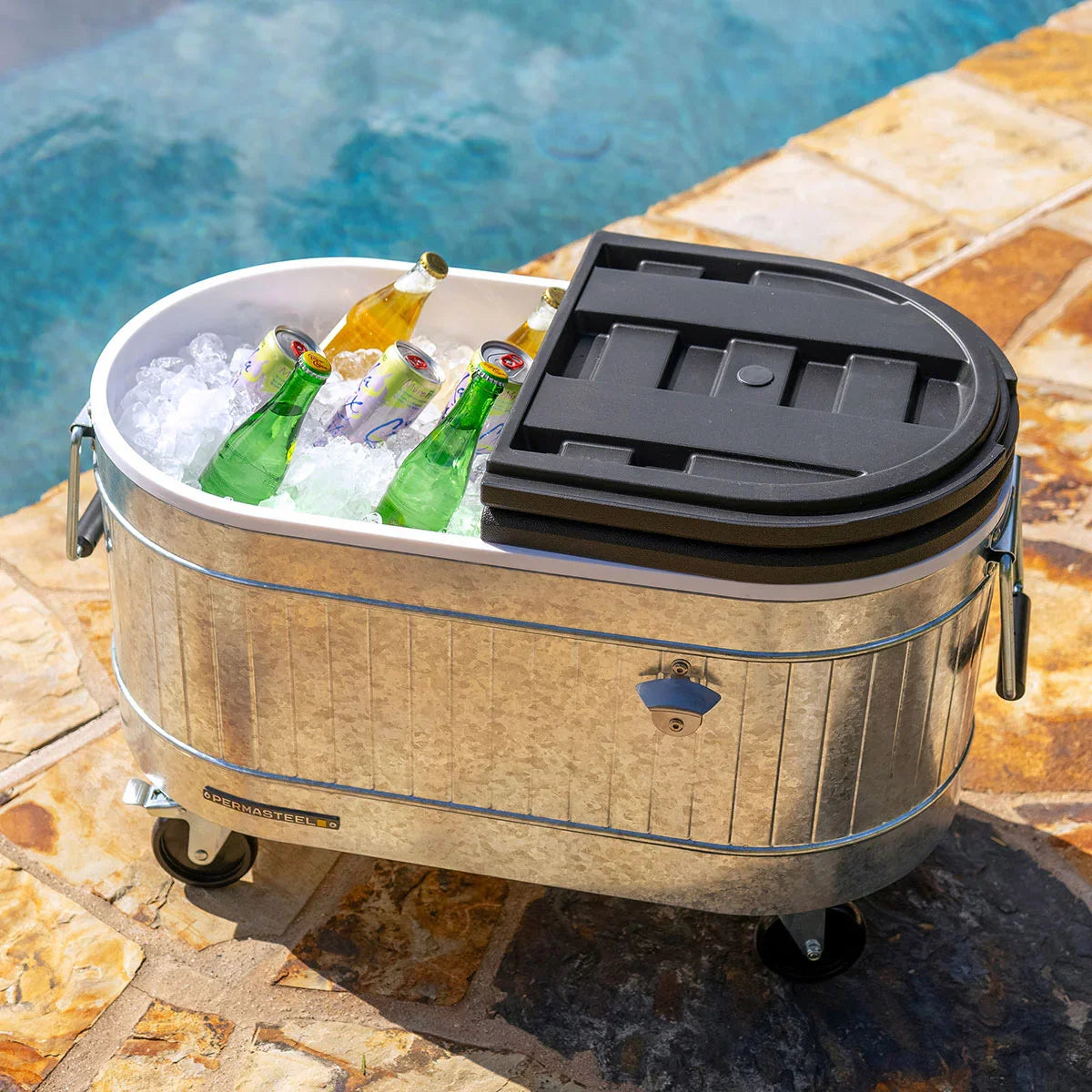 Permasteel 80-quart Galvanized Steel Rolling Cooler with Wheels