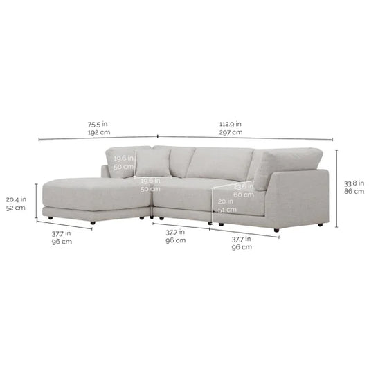 Dayna 4-piece Fabric Modular Sectional