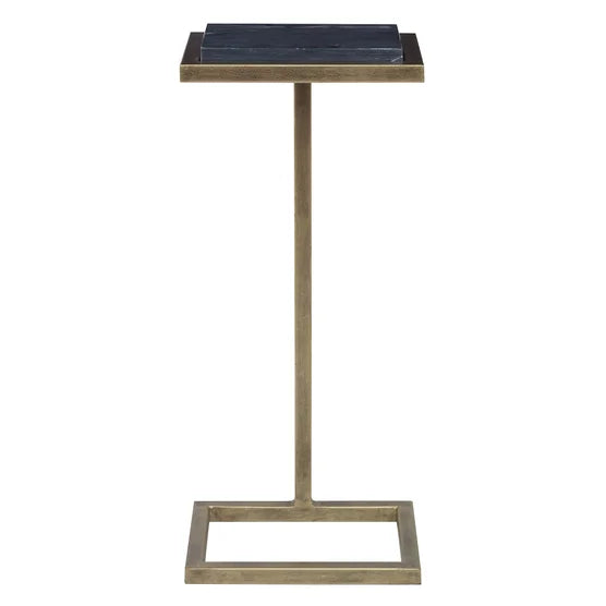 Cailin 23" Side Table, Black Marble
