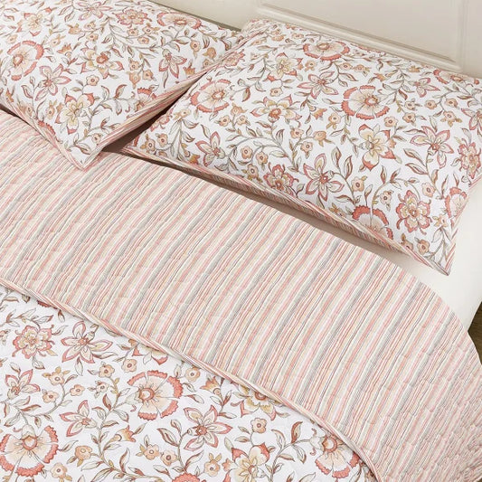 Caro Home 3-piece Cotton Quilt Set, Manda
