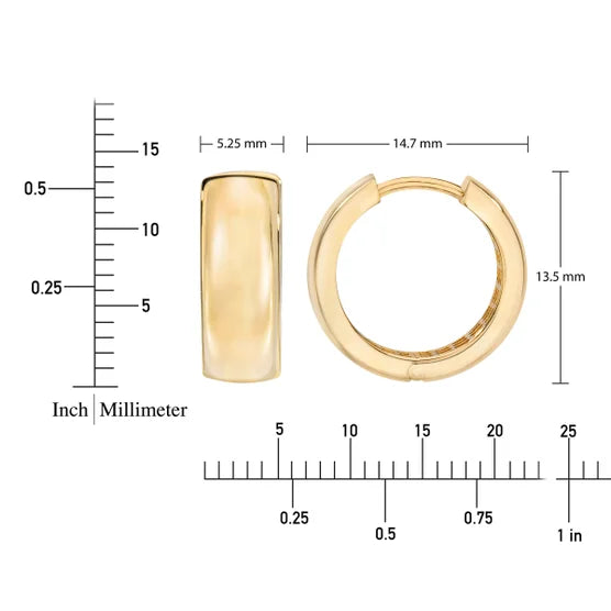 14kt Yellow Gold Huggie Hoop Earrings