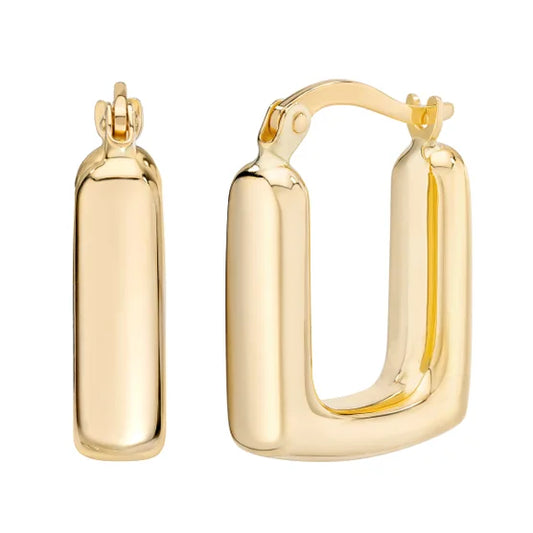 14kt Yellow Gold Square Hoop Earrings