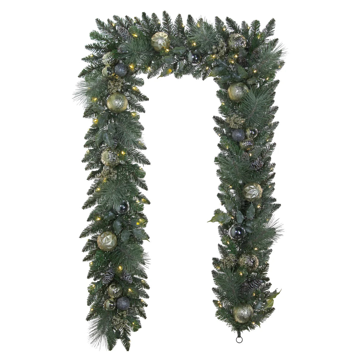 Twinkle Artificial Decorated Garland, 9' Pre-lit LED
