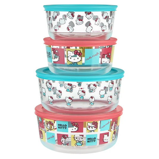 Pyrex 8-piece Decorated Glass Food Storage Set